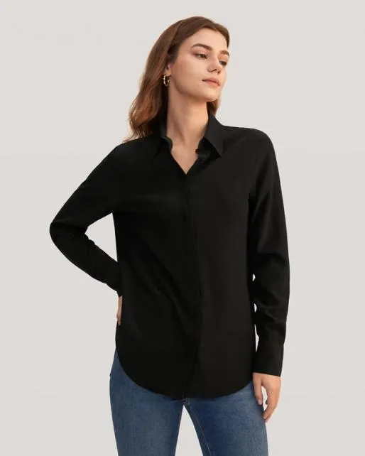 Lilysilk Simplicity Wrinkle Free Basic Silk Shirt Women Women Blouses Shirts