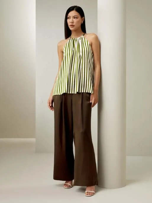 Lilysilk Striped Sleeveless Halter Neck Silk Top Women Tops