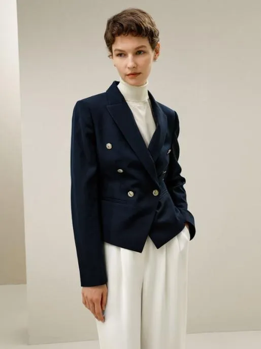 Lilysilk Tailored DoubleBreasted Blazer Women Knitwear