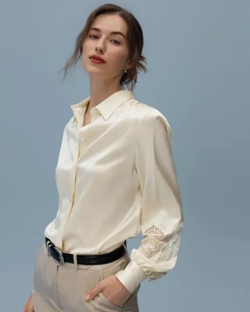 Lilysilk The Armeria Lace Blouse Women Blouses Shirts
