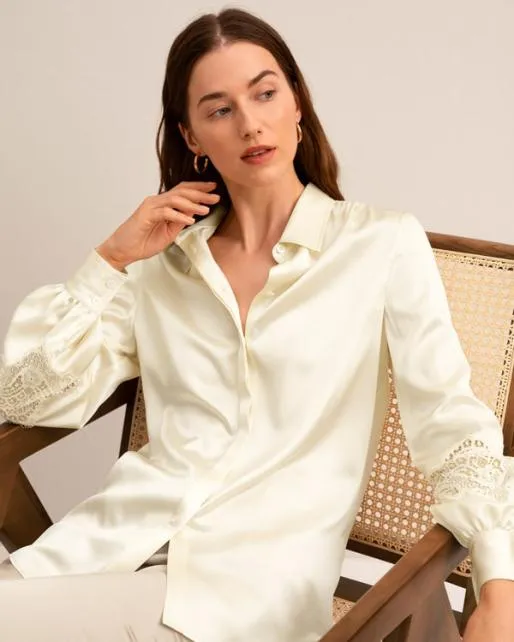 Lilysilk The Armeria Lace Blouse Women Blouses Shirts