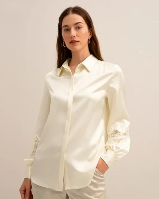 Lilysilk The Armeria Lace Blouse Women Blouses Shirts