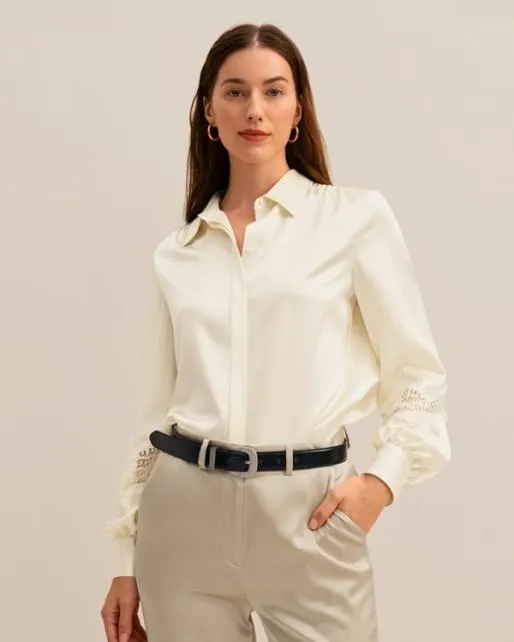 Lilysilk The Armeria Lace Blouse Women Blouses Shirts