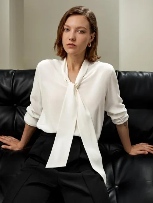 Lilysilk The Elegant Silk Bowtie Blouse Women Blouses Shirts