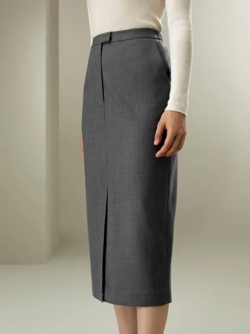 Lilysilk The Modern Beauty Silk Wool Pencil Skirt Women Bottoms