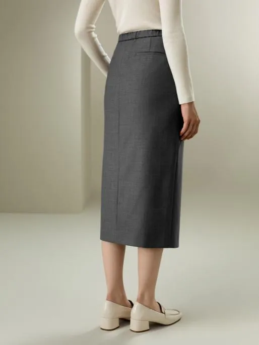 Lilysilk The Modern Beauty Silk Wool Pencil Skirt Women Bottoms