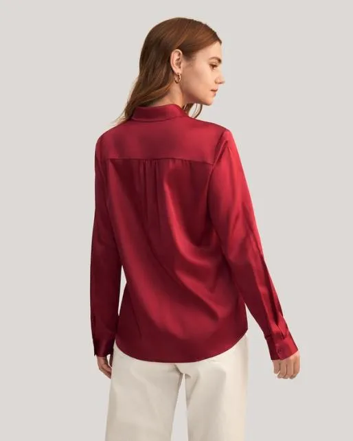 Lilysilk Top Quality Long Sleeves Collared Silk Shirt Women Women Blouses Shirts