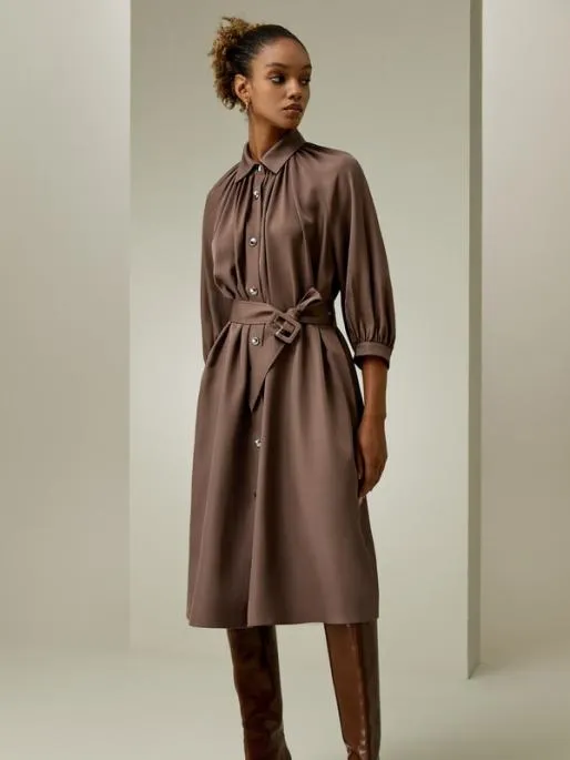 Lilysilk Windbreaker Silk Dress With Detachable Belt Women Jumpsuits Knitwear