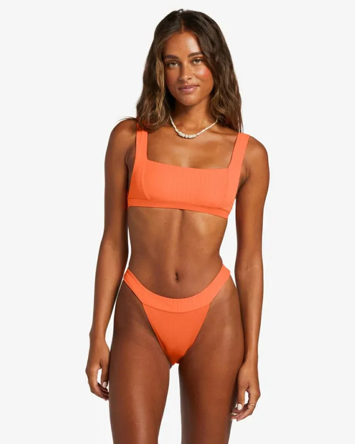 Lined Up Banded Hike Bikini Bottoms Poppin Peach Women Billabong Bikinis