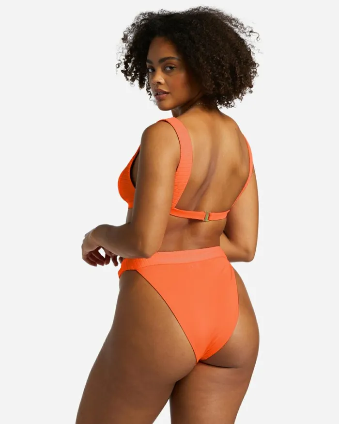 Lined Up Banded Hike Bikini Bottoms Poppin Peach Women Billabong Bikinis