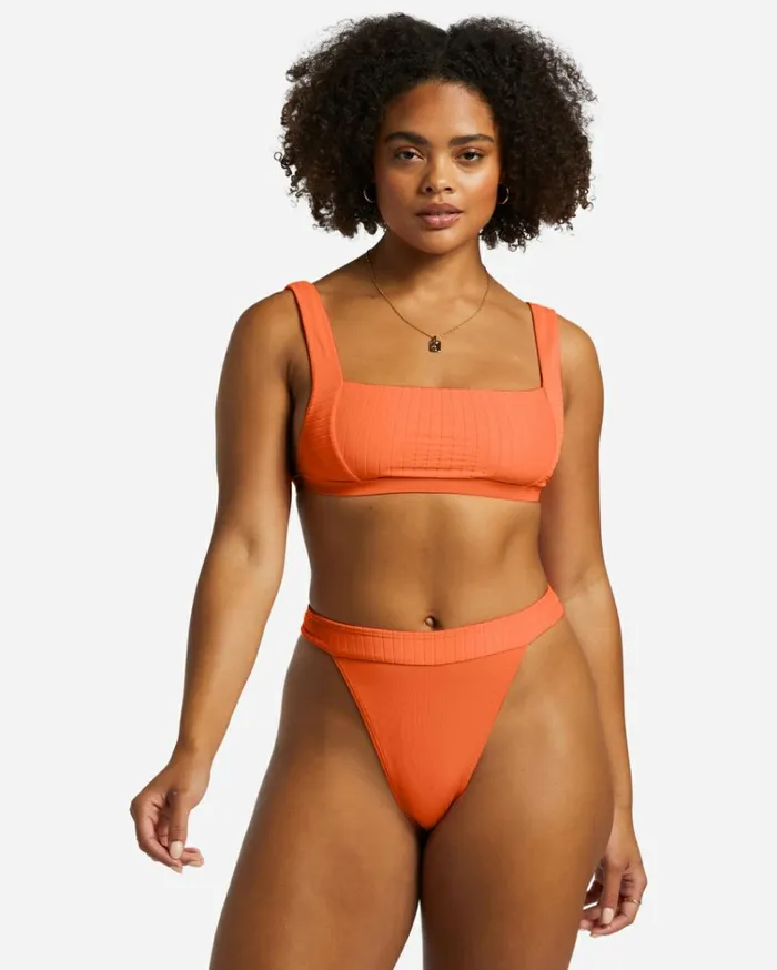 Lined Up Banded Hike Bikini Bottoms Poppin Peach Women Billabong Bikinis