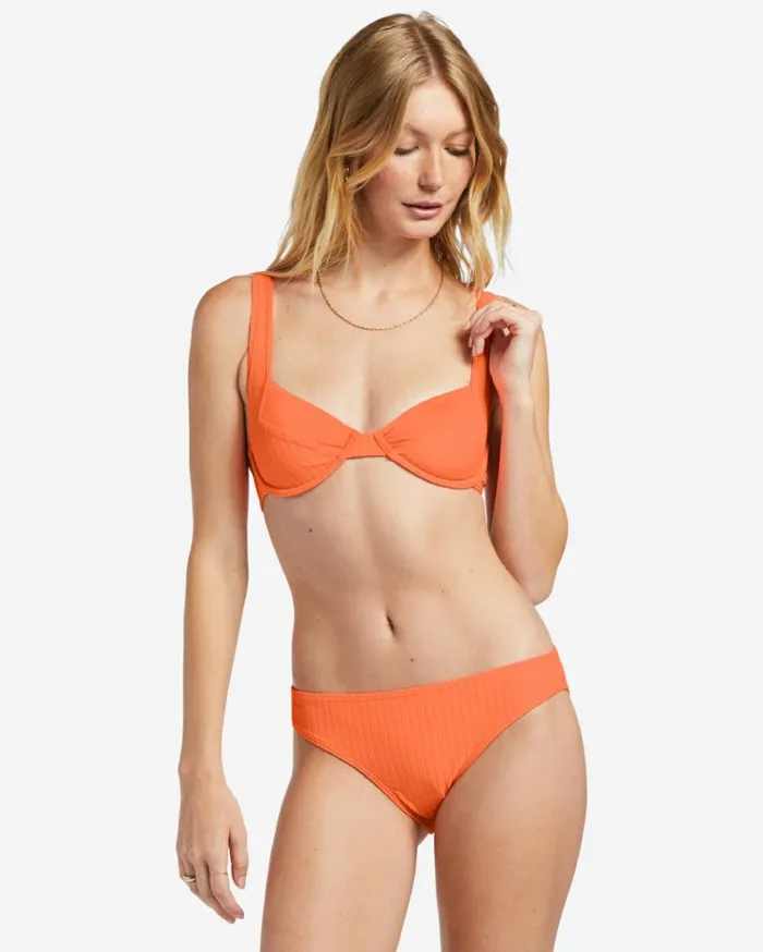 Lined Up Tyler Underwired Bikini Top Poppin Peach Women Billabong Bikinis