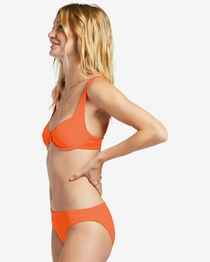 Lined Up Tyler Underwired Bikini Top Poppin Peach Women Billabong Bikinis