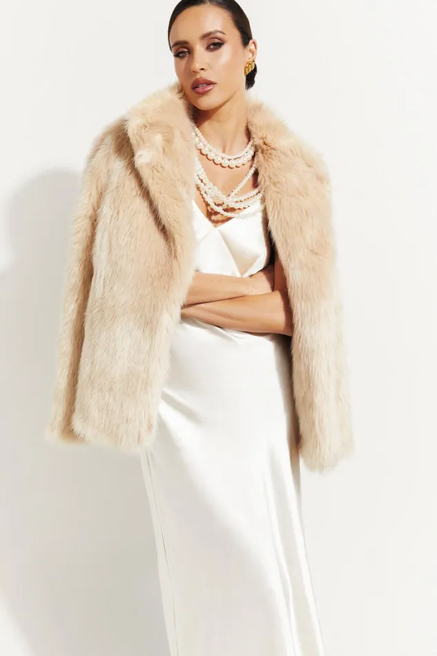Lioness 8211 Bada Bing Faux Fur In Beige Women Showpo Jackets and Coats