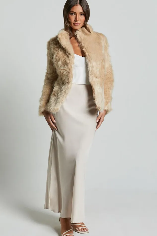 Lioness 8211 Bada Bing Faux Fur In Beige Women Showpo Jackets and Coats