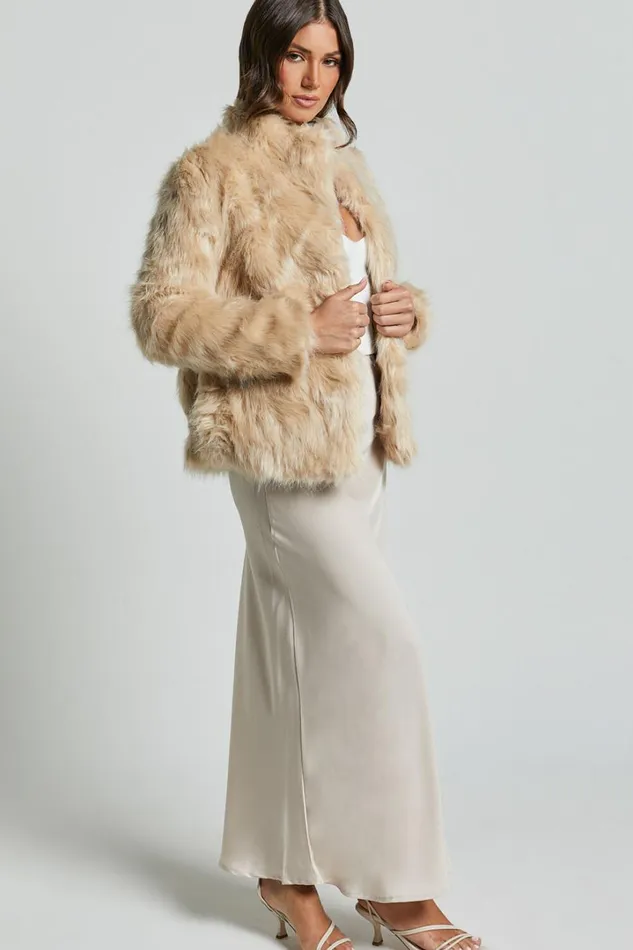 Lioness 8211 Bada Bing Faux Fur In Beige Women Showpo Jackets and Coats