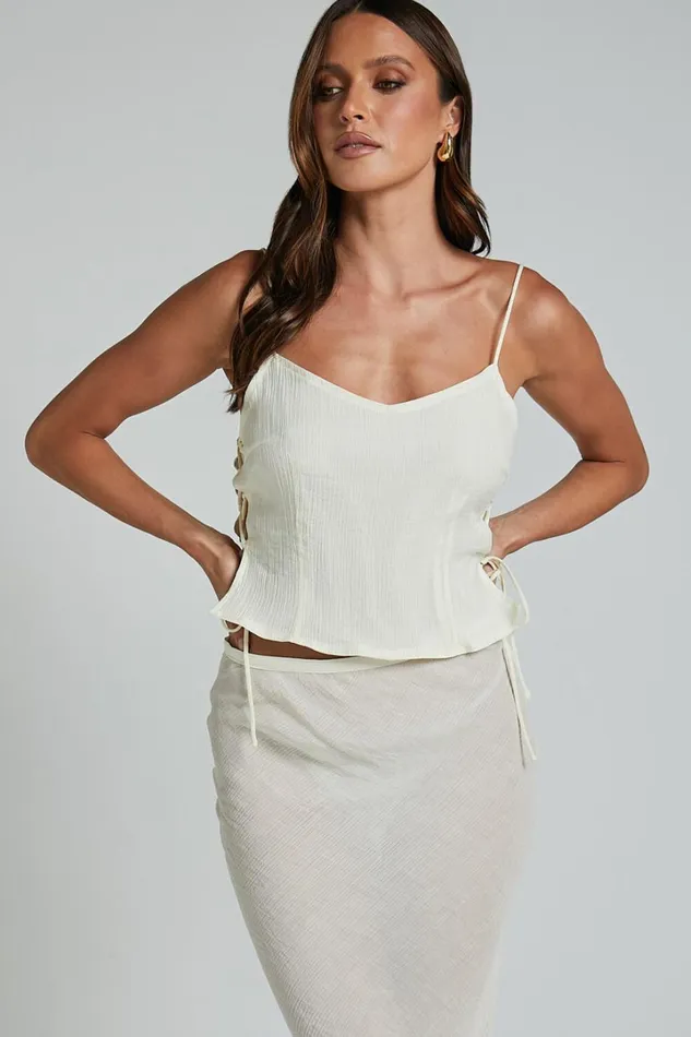 Lioness 8211 Endless Cami Top In Ivory Women Showpo Tops