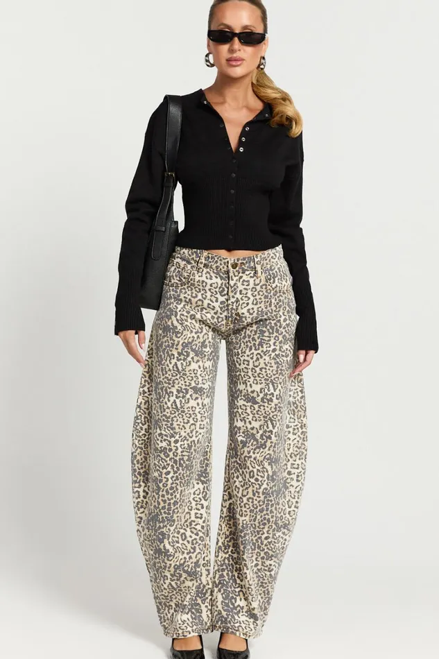 Lioness 8211 Horseshoe Jean In Leopard Fade Women Showpo Jeans