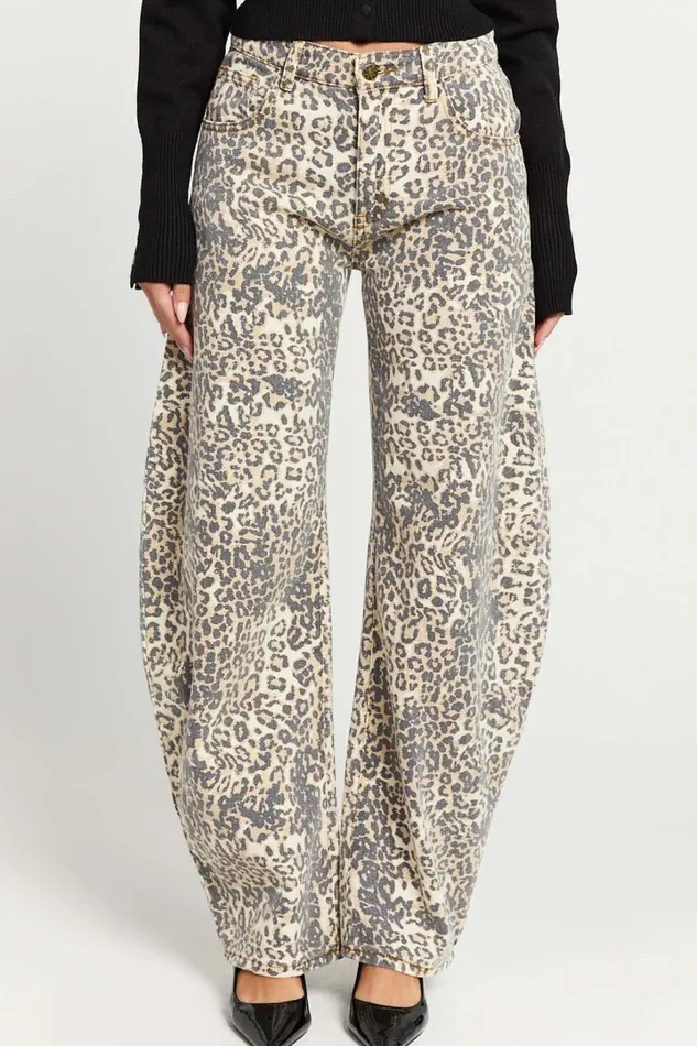 Lioness 8211 Horseshoe Jean In Leopard Fade Women Showpo Jeans