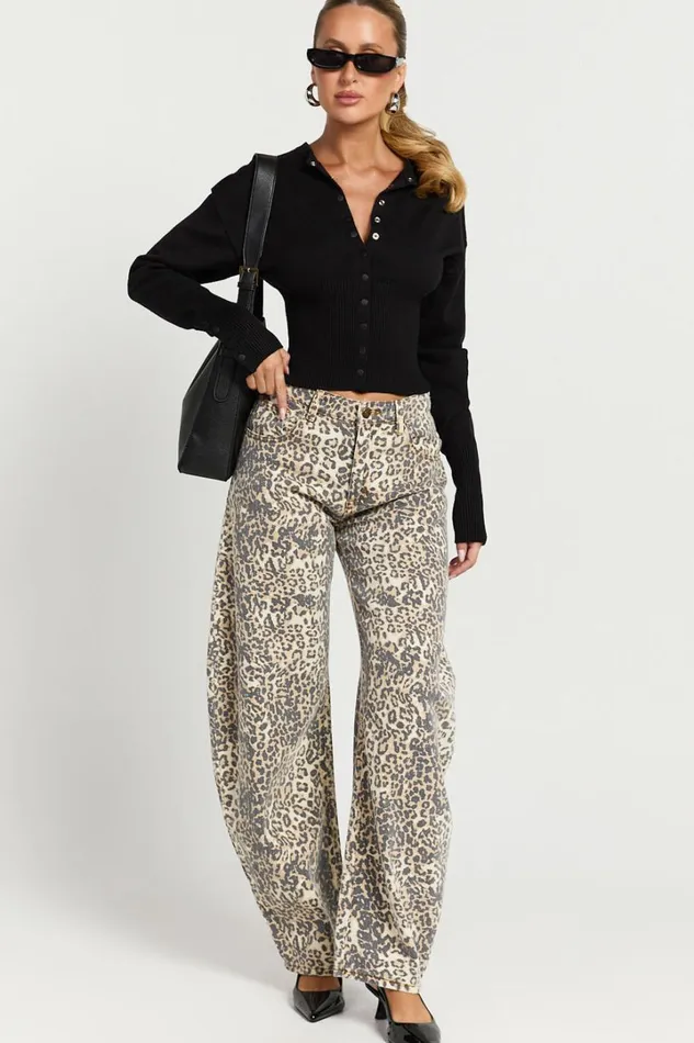 Lioness 8211 Horseshoe Jean In Leopard Fade Women Showpo Jeans