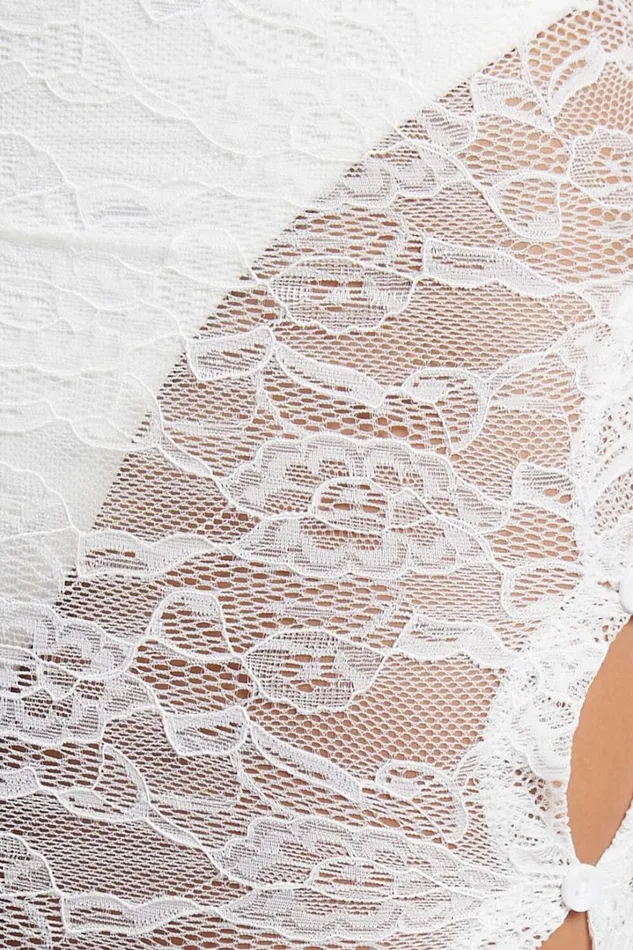 Lioness 8211 Mayfair Lace Midi Skirt In White Women Showpo Skirts