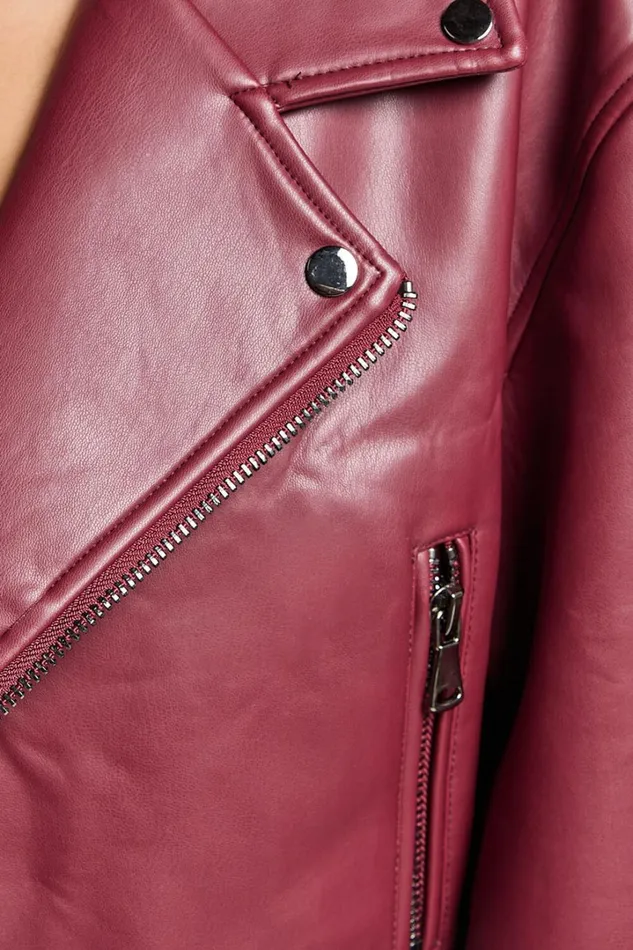 Lioness 8211 Staten Island PU Jacket In Mulberry Women Showpo Jackets and Coats