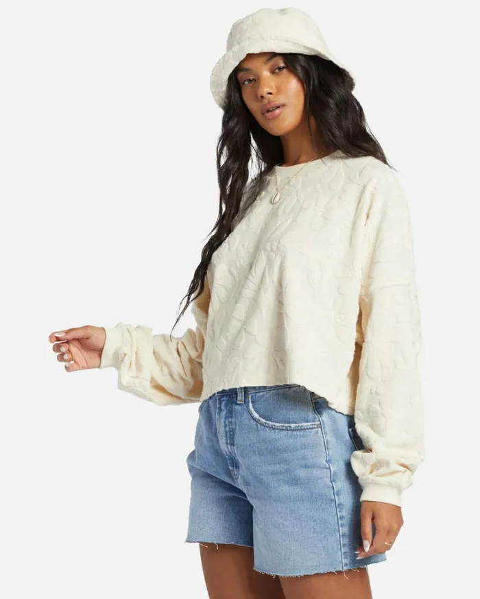 Loosen Up Crew Neck Sweatshirt Whitecap Women Billabong Sweatshirts and Fleece
