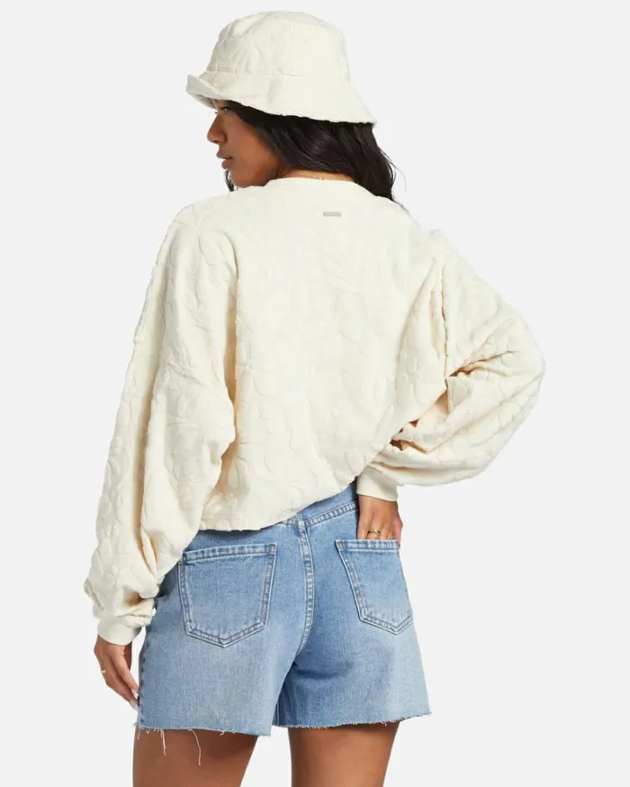 Loosen Up Crew Neck Sweatshirt Whitecap Women Billabong Sweatshirts and Fleece