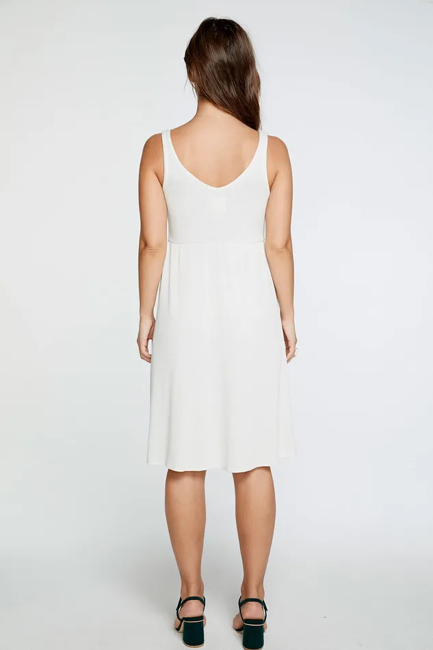 Loungewear Chaser Brand Womens Cozy Rib Double V Tank Midi Dress in Jasmine
