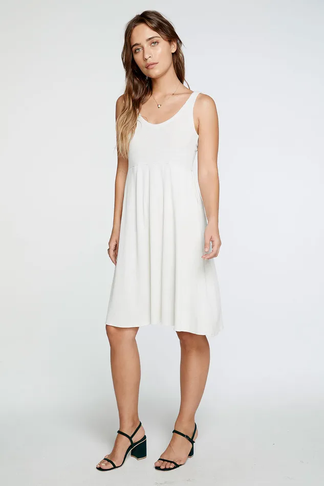 Loungewear Chaser Brand Womens Cozy Rib Double V Tank Midi Dress in Jasmine