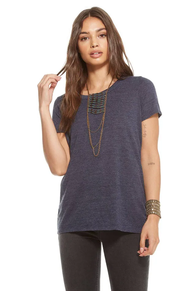 Loungewear Womens Chaser Brand VINTAGE TRIBLEND JERSEY SS STRAPPY DRAPE BACK TEE