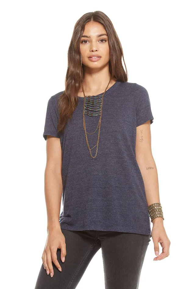 Loungewear Womens Chaser Brand VINTAGE TRIBLEND JERSEY SS STRAPPY DRAPE BACK TEE