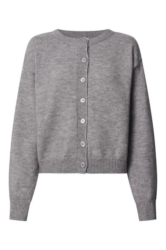 Lucille Cardigan 8211 Button Through Scoop Neck Knit Cardigan In Grey Women Showpo Sweaters and Cardigans