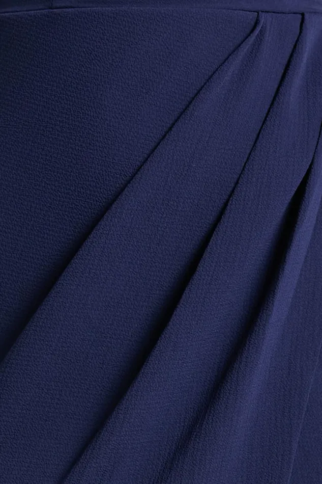 Lucky Day Midi Dress 8211 V Neck Drape Dress In Navy Women Showpo Curve Clothes