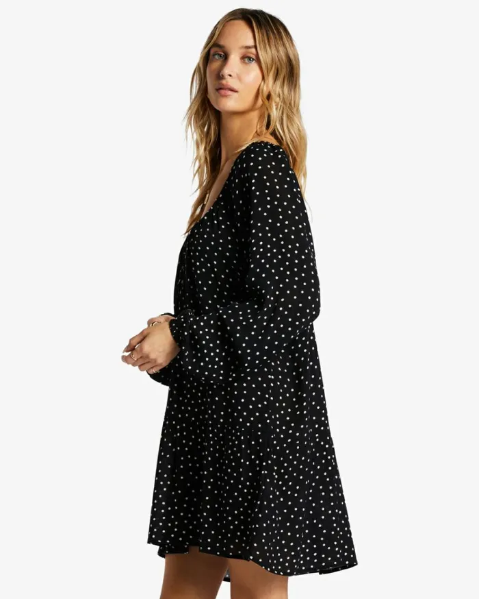 Lucky You Babydoll Dress Black Sands Women Billabong Mini Dresses
