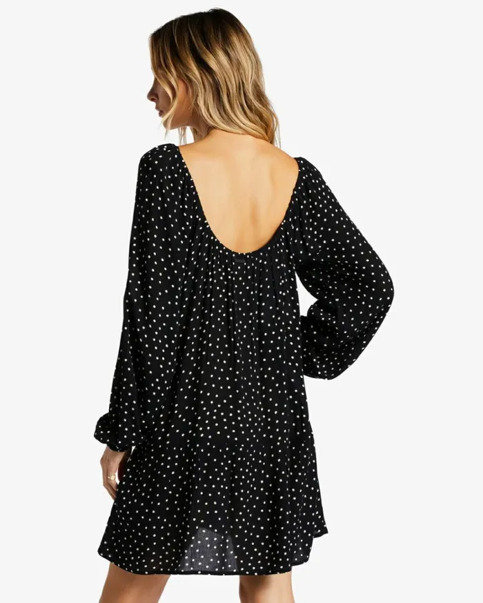 Lucky You Babydoll Dress Black Sands Women Billabong Mini Dresses