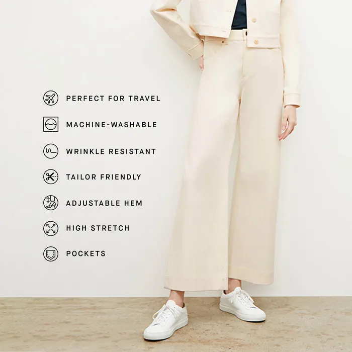 M M LaFleur Pants Women The Milo WideLeg Jean 8211 Eco Better Than Denim Bright Ivory