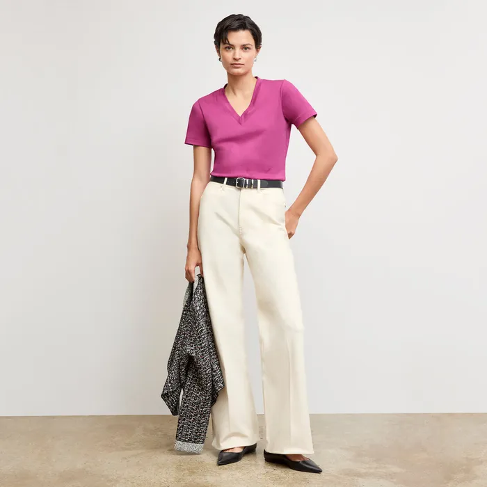M M LaFleur Pants Women The Milo WideLeg Jean 8211 Eco Better Than Denim Bright Ivory