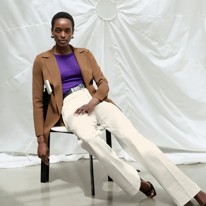 M M LaFleur Pants Women The Milo WideLeg Jean 8211 Eco Better Than Denim Bright Ivory