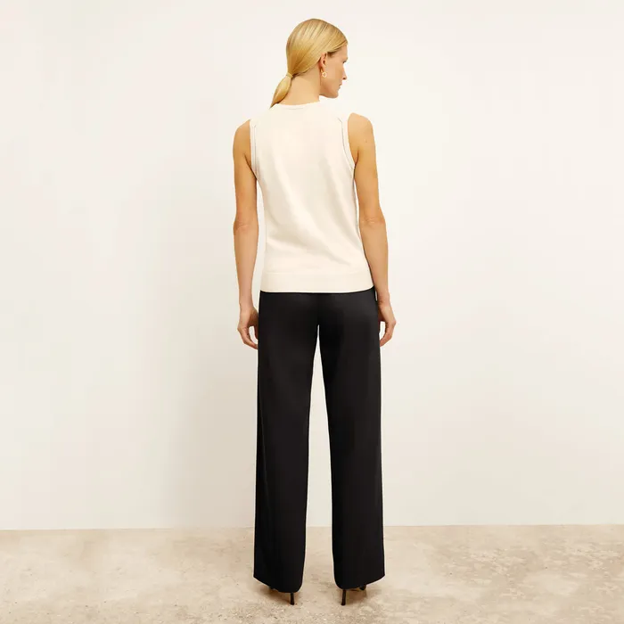 M M LaFleur The Crimmins Pointelle Tank 8211 Cotton Silk Knit Ivory Women Tops