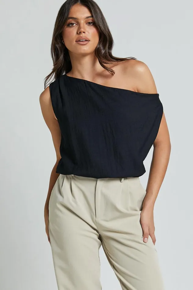 Mabel Bodysuit 8211 Asymmetrical Neckline One Shoulder In Black Women Showpo Tops