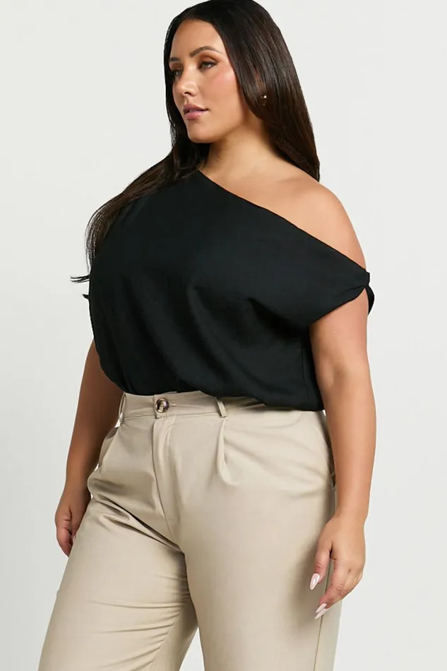 Mabel Bodysuit 8211 Asymmetrical Neckline One Shoulder In Black Women Showpo Tops
