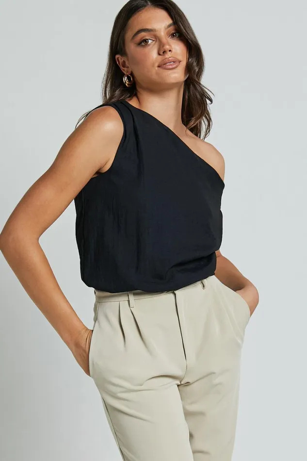 Mabel Bodysuit 8211 Asymmetrical Neckline One Shoulder In Black Women Showpo Tops