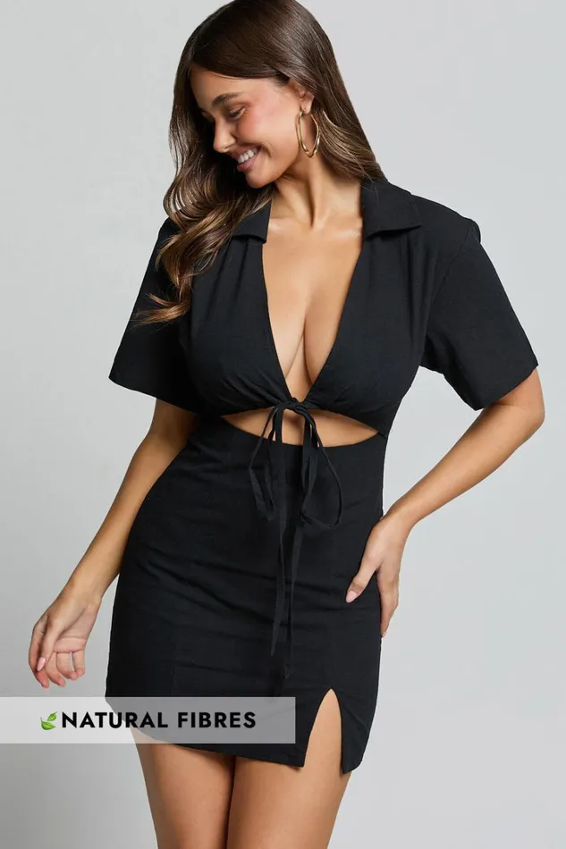 Marsha Mini Dress 8211 Cut Out Short Sleeve Dress In Black Women Showpo Curve Clothes