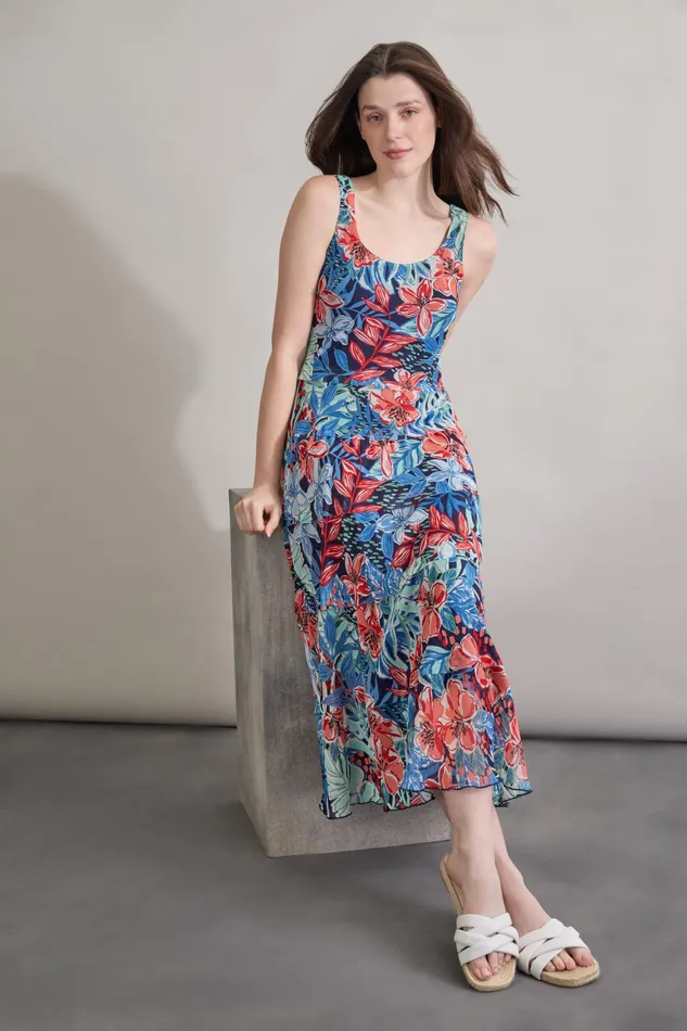 Maxi MultiTiered Dress Printed Chiffon Women Jones New York Sale