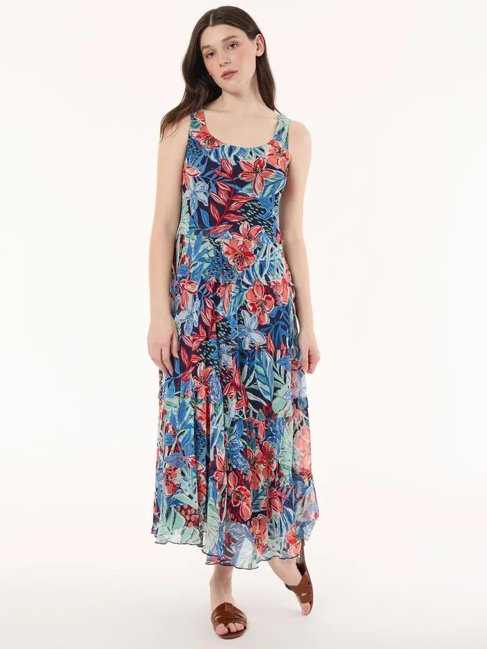 Maxi MultiTiered Dress Printed Chiffon Women Jones New York Sale Maxi MultiTiered Dress Printed Chiffon Women Jones New York Sale