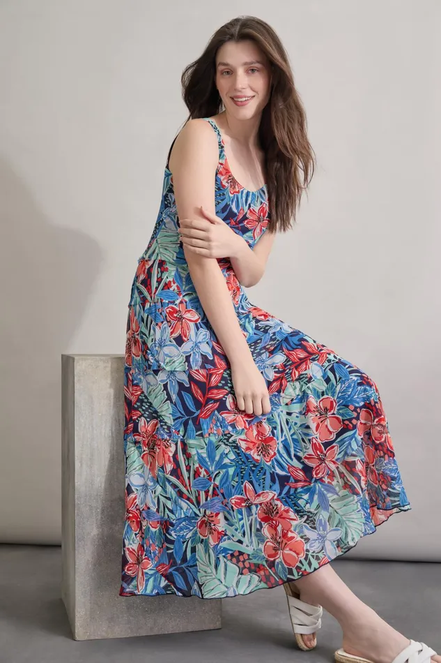 Maxi MultiTiered Dress Printed Chiffon Women Jones New York Sale Maxi MultiTiered Dress Printed Chiffon Women Jones New York Sale