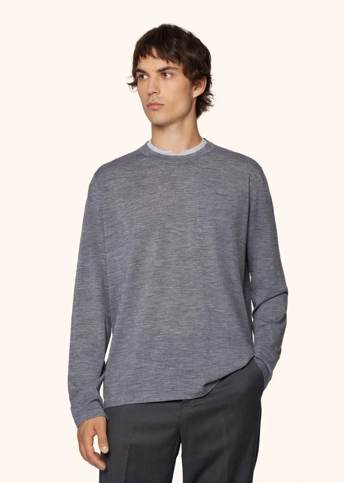 MELANGE WOOL TSHIRT Men Kiton Knitwear MELANGE WOOL TSHIRT Men Kiton Knitwear