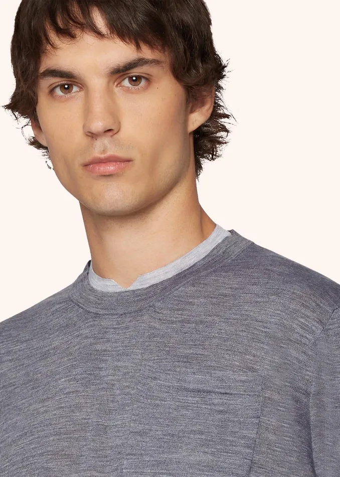 MELANGE WOOL TSHIRT Men Kiton Knitwear MELANGE WOOL TSHIRT Men Kiton Knitwear