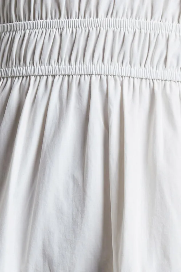 Mellie Midi Dress 8211 Puff Sleeve Plunge Tiered Dress In White Women Showpo Curve Clothes